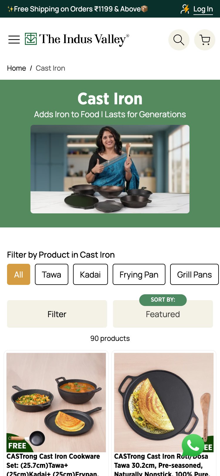 The Indus Valley — Collection showing star ratings, EMI, and savings display