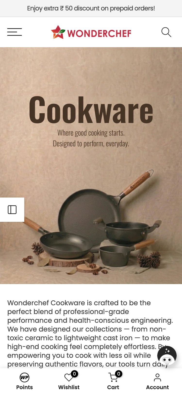 Wonderchef — Collection page product cards